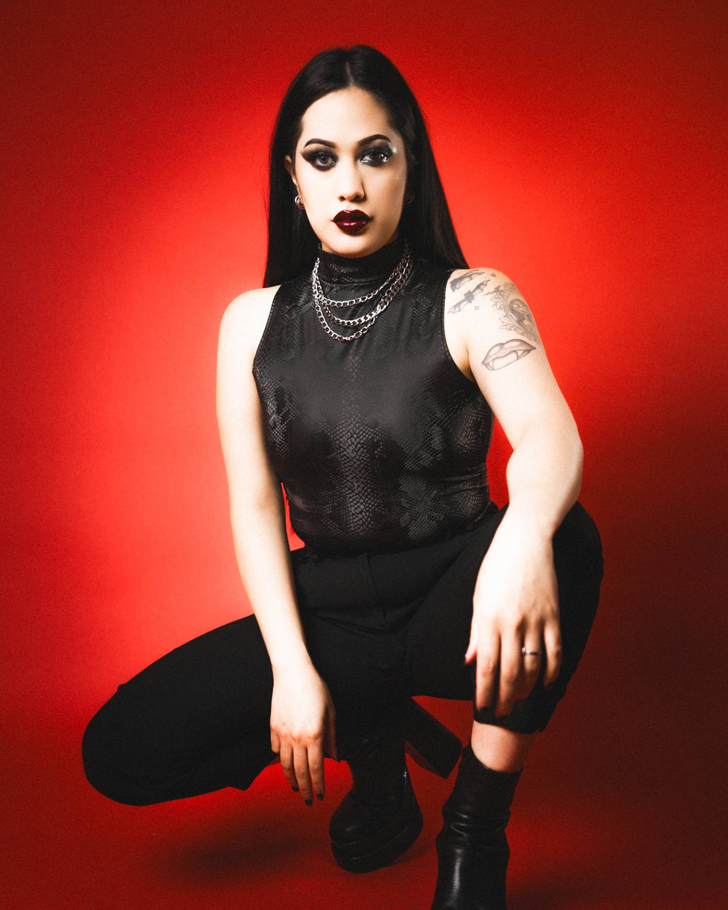 Onyx Serpent Crop Top