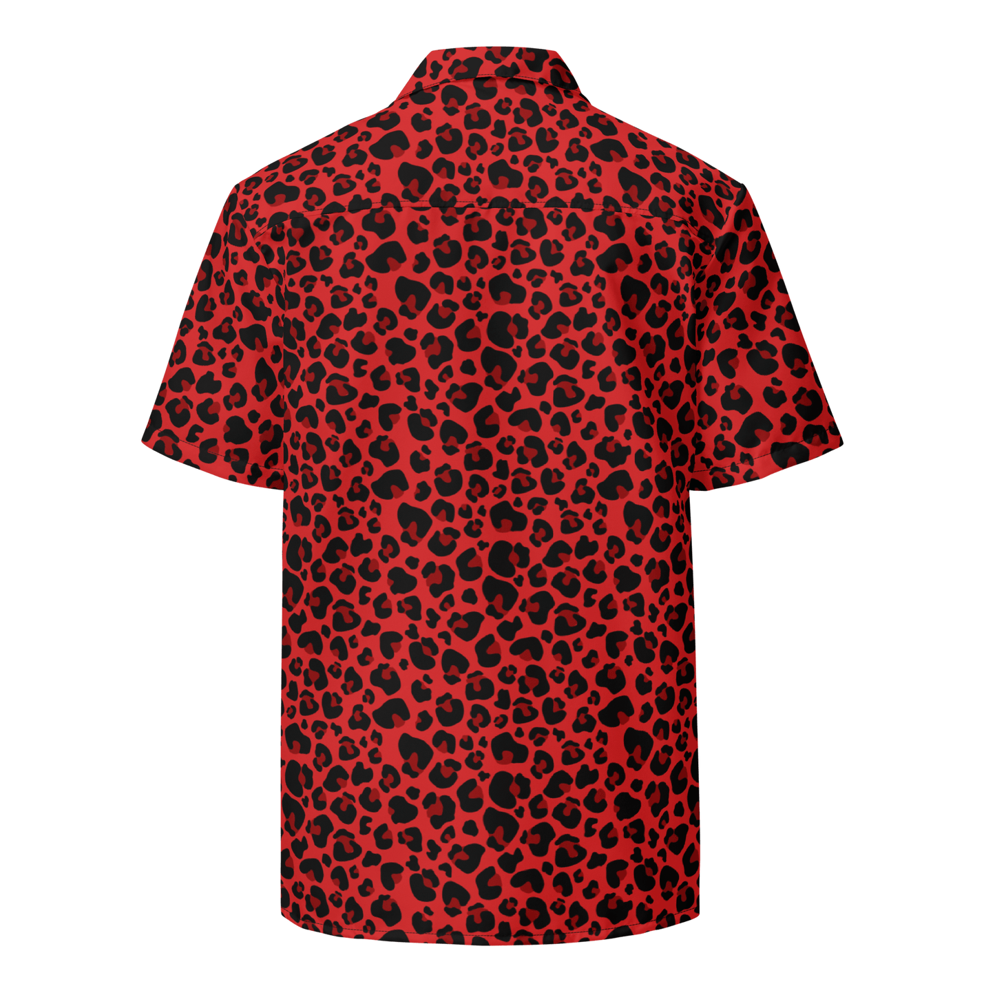 Goth Cloth's Feline Fever Red Cheetah Button-Up Shirt