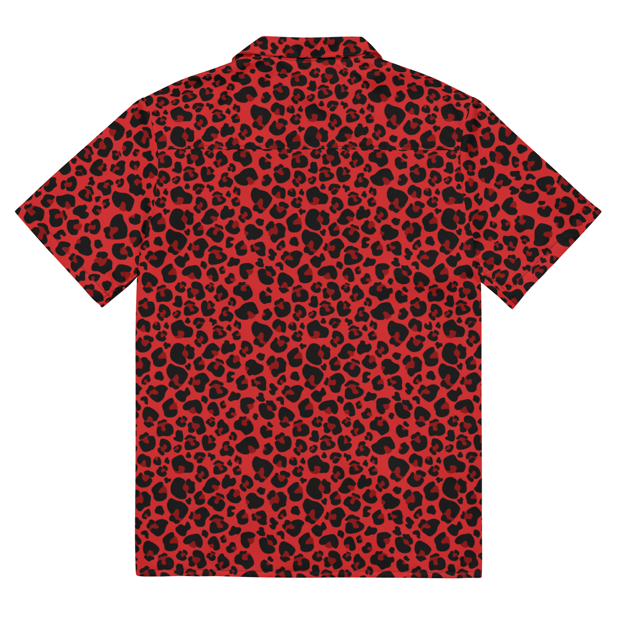 Goth Cloth's Feline Fever Red Cheetah Button-Up Shirt