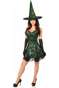 Lavish 3 PC Green Lace Corset Dress Costume - Daisy Corsets