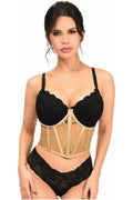 Lavish Beige Sheer Lace Underwire Waist Cincher Corset - Daisy Corsets