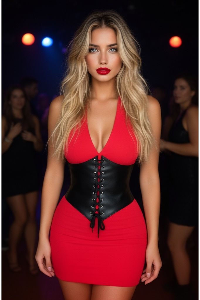 Lavish Black Faux Leather Corset Belt Cincher - Daisy Corsets