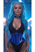 Lavish Clear Blue Curvy Cut Mini Cincher Corset - Daisy Corsets