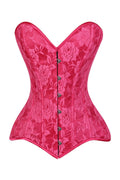 Lavish Fuchsia Lace Overbust Corset Sweetheart Neckline Busk Closure - Daisy Corsets