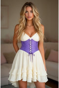 Lavish Lavender Brocade Corset Belt Cincher - Daisy Corsets