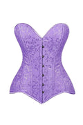 Lavish Lt Purple Brocade Overbust Corset W/Busk Closure