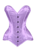 Lavish Lt Purple Satin Overbust Corset Sweetheart Neckline Busk Closure - Daisy Corsets