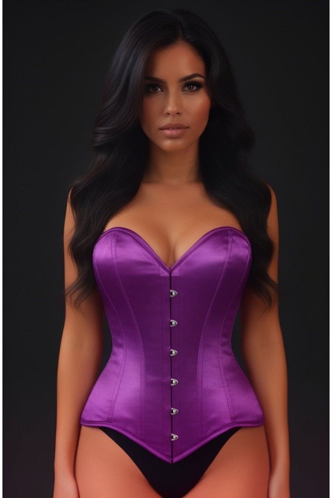 Lavish Magenta Overbust Corset Sweetheart Neckline Busk Closure - Daisy Corsets
