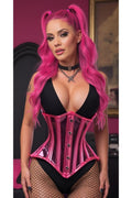 Lavish Pink Clear Curvy Underbust Waist Cincher Corset - Daisy Corsets