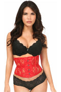 Lavish Red Sheer Lace Waist Cincher Corset - Daisy Corsets