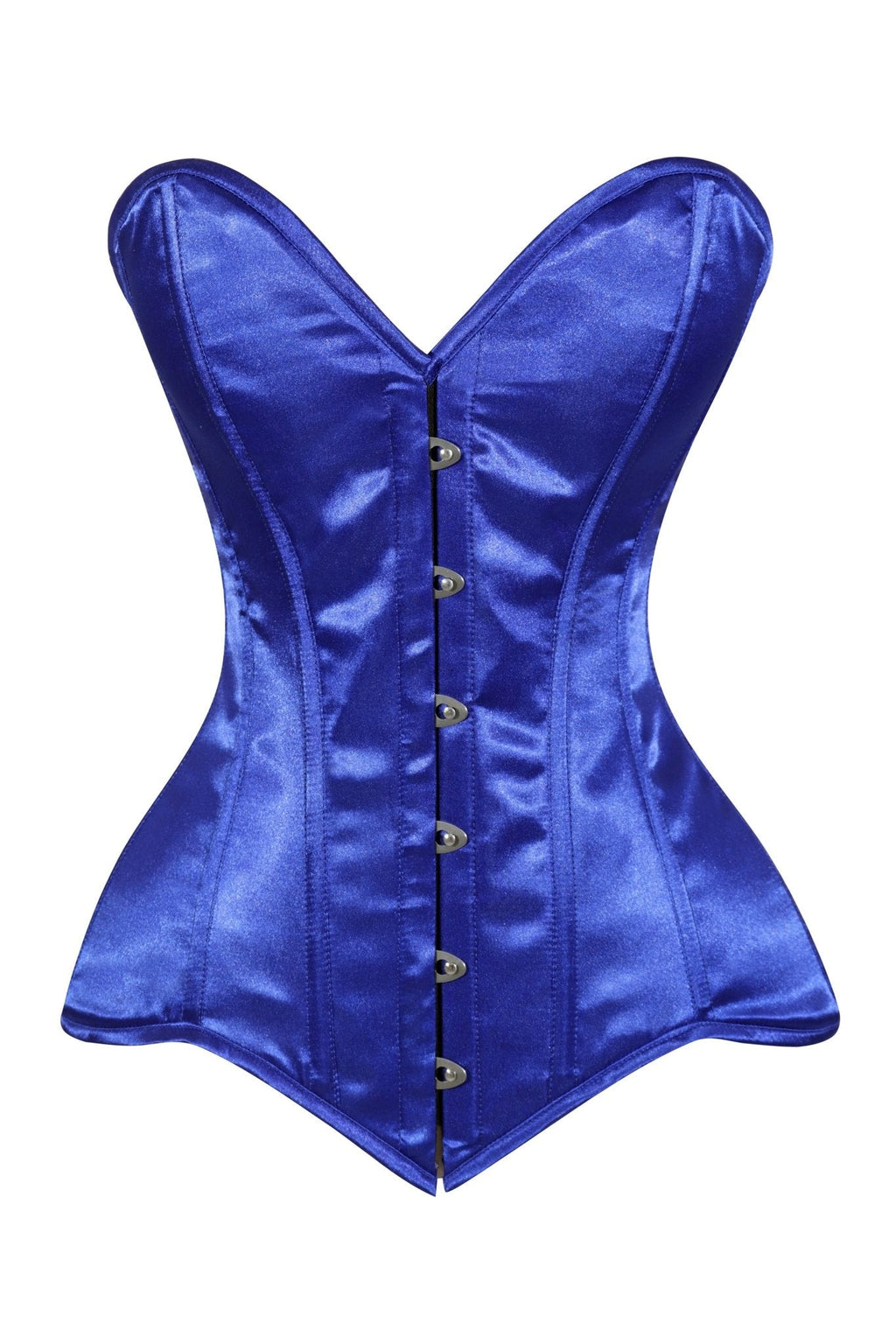 Lavish Royal Blue Overbust Corset Sweetheart Neckline Busk Closure - Daisy Corsets