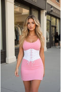 Lavish White Lace Corset Belt Cincher - Daisy Corsets