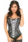 Lavish White Lace - Up Over Bust Corset w/Black Lace - Daisy Corsets