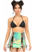 Mint Holo Lace - Up Skirt - Daisy Corsets