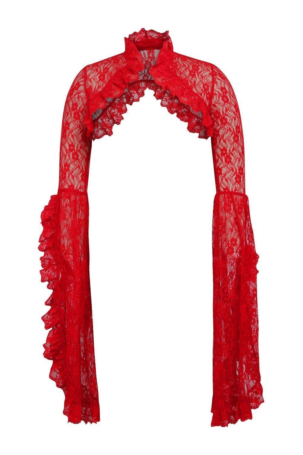 Red Lace Shrug Bolero Jacket - Daisy Corsets