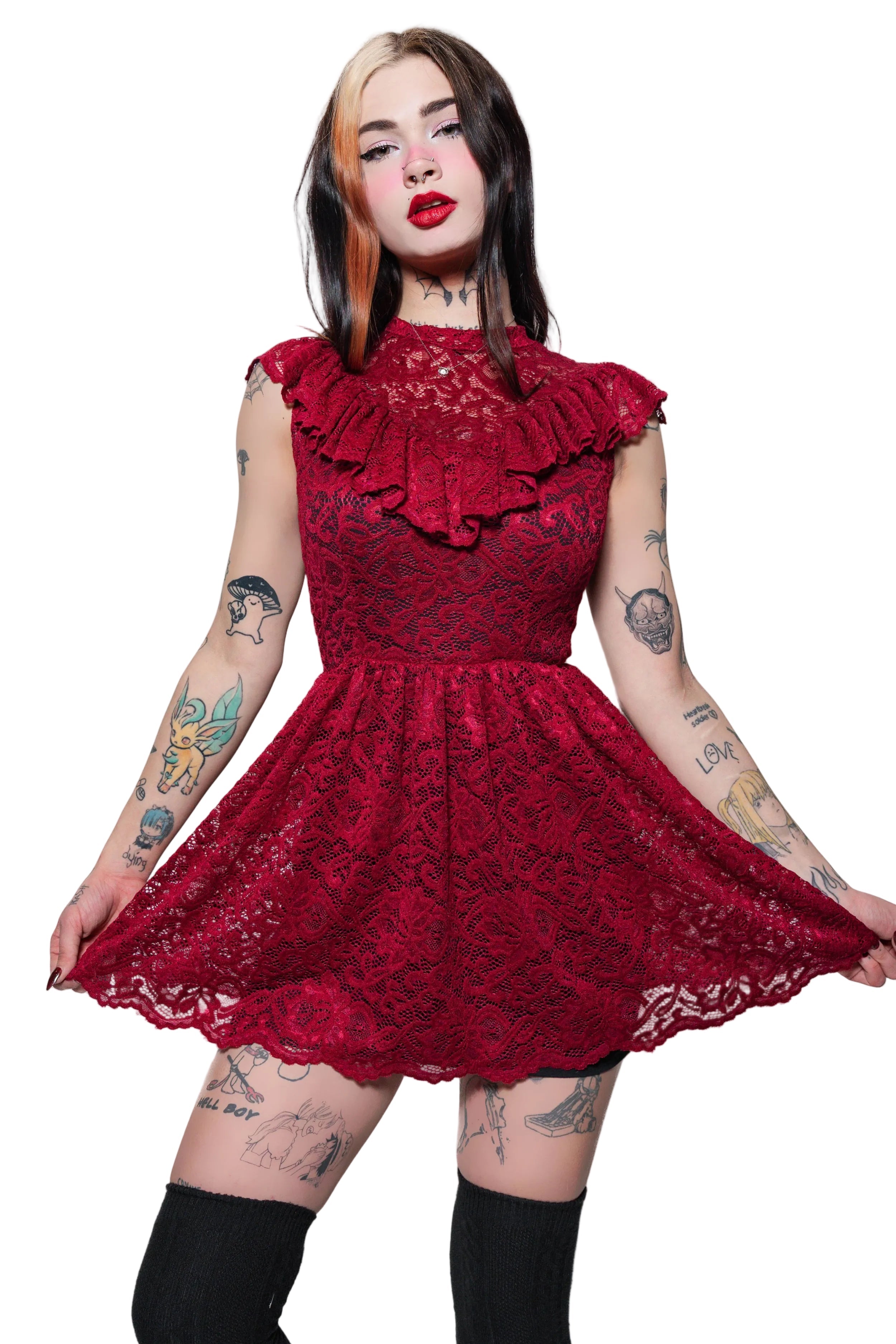The Scarlet Mourning Lace Dress