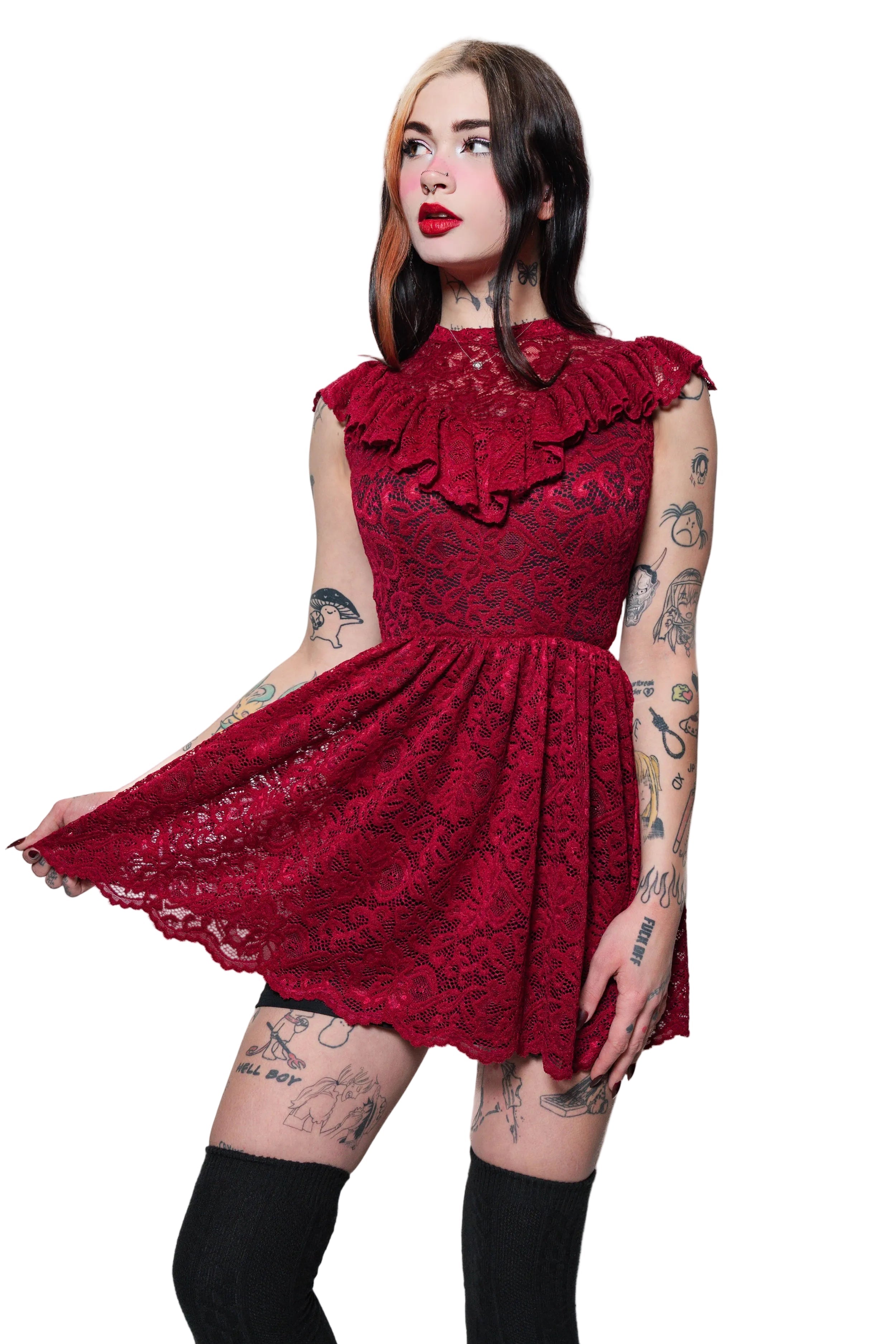 The Scarlet Mourning Lace Dress