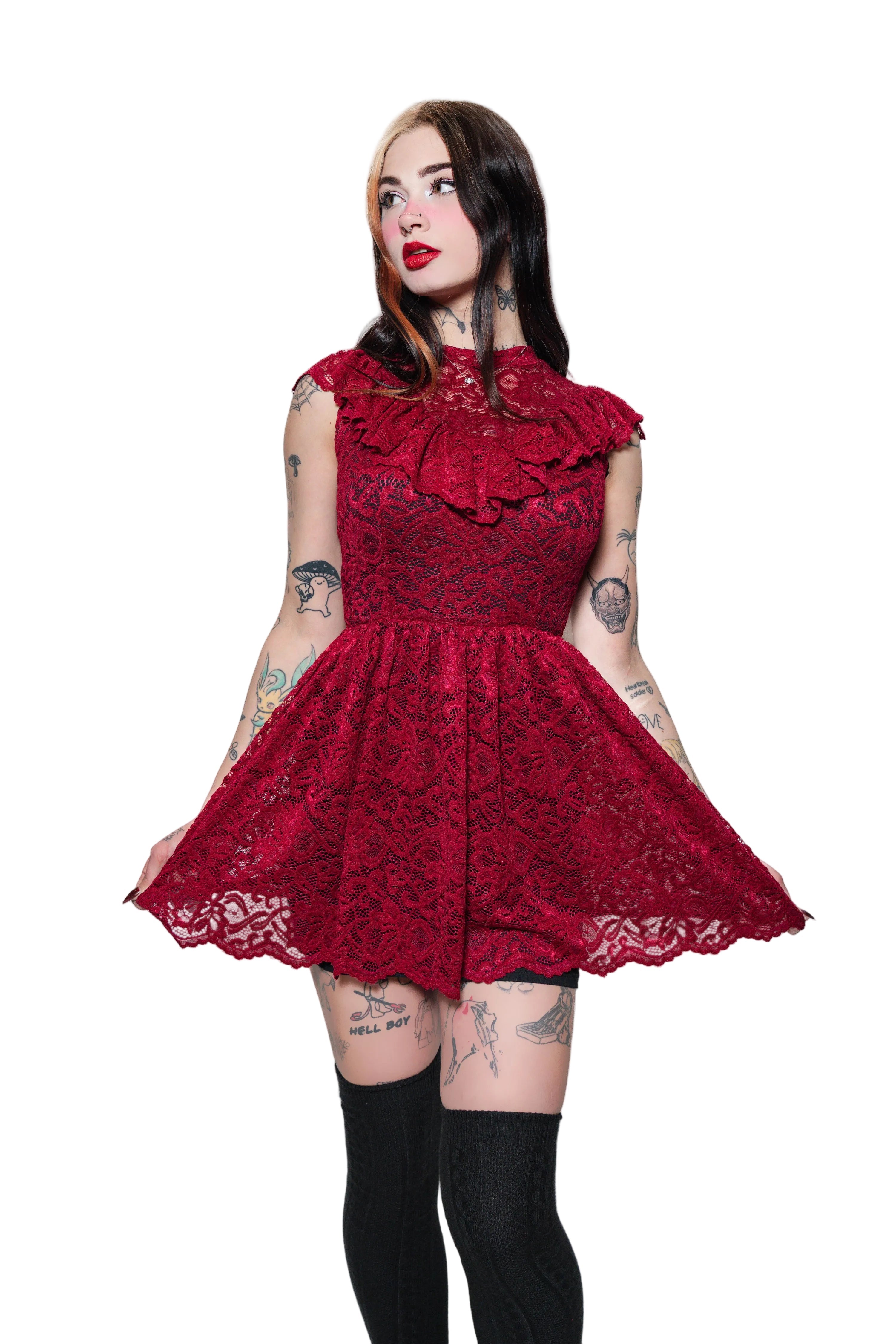 The Scarlet Mourning Lace Dress