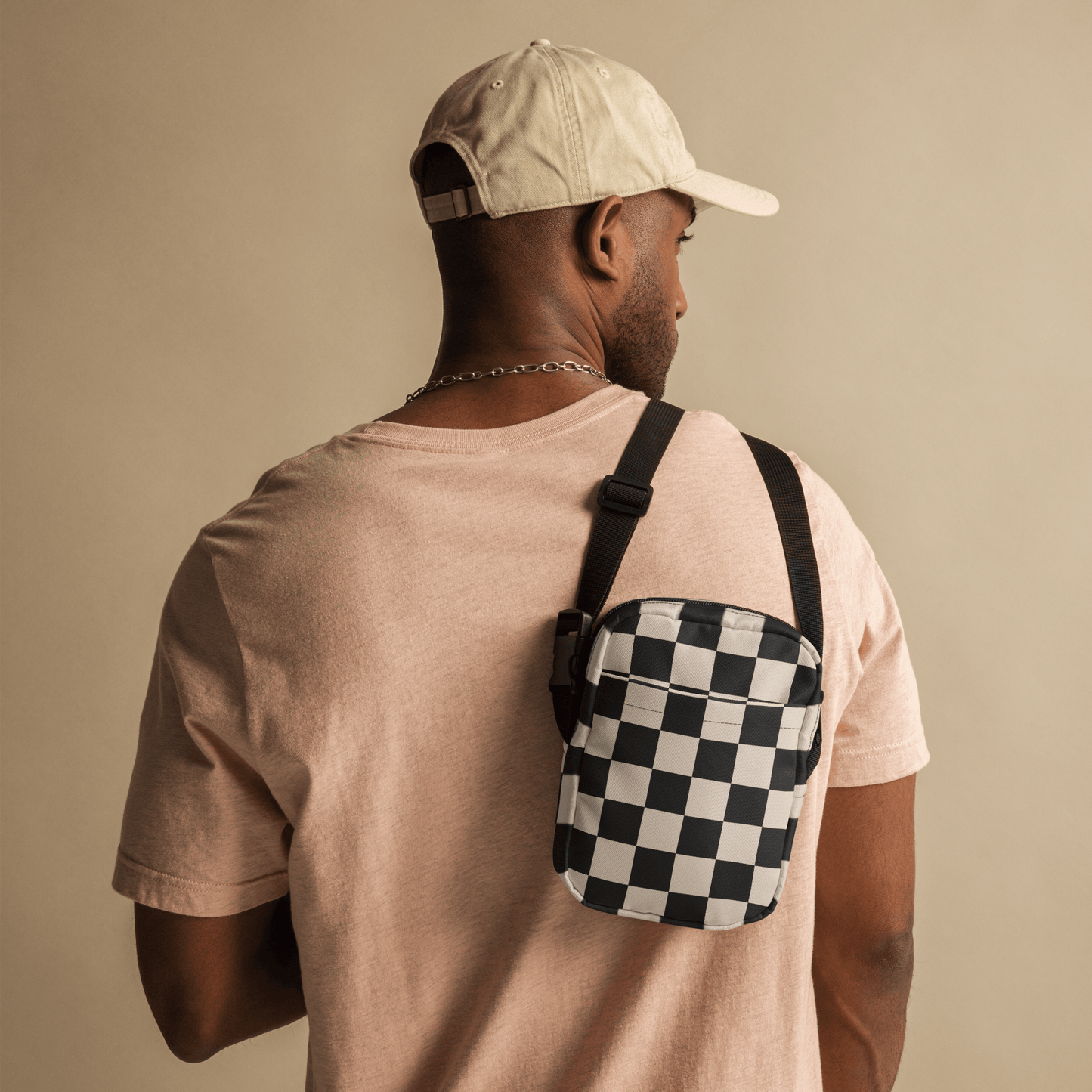 Retro Revival Checkerboard Crossbody Bag