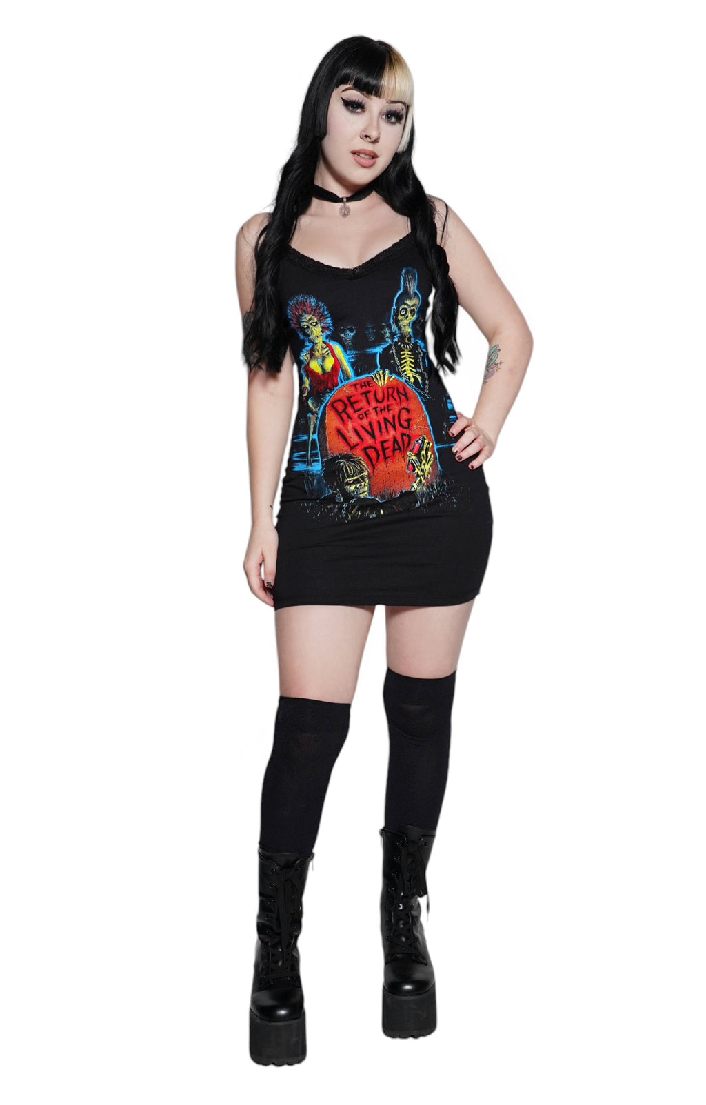 Return of the Living Dead Black Lace Strap Dress