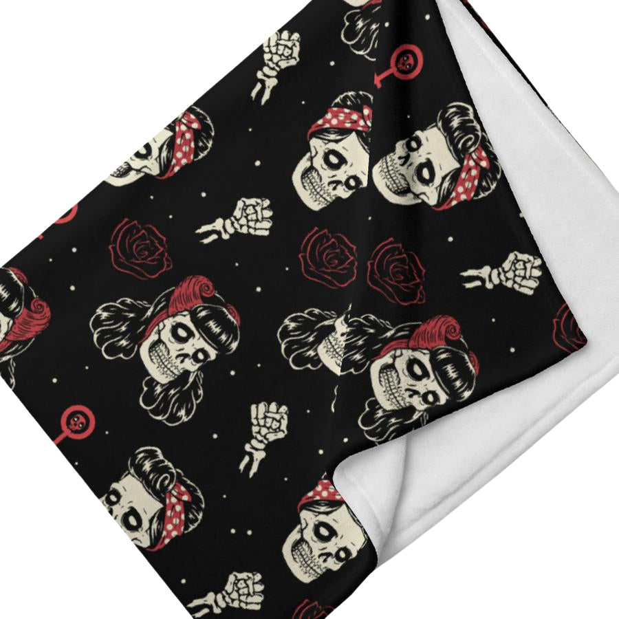Undead Rosie Riveter Throw Blanket