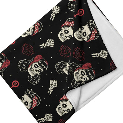 Undead Rosie Riveter Throw Blanket
