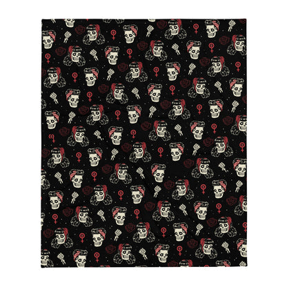 Undead Rosie Riveter Throw Blanket