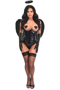 Top Drawer 4 PC Black Patent Dark Angel Corset Costume - Daisy Corsets