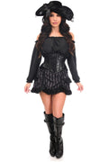 Top Drawer 4 PC Black/Grey Striped Premium Pirate Corset Costume - Daisy Corsets