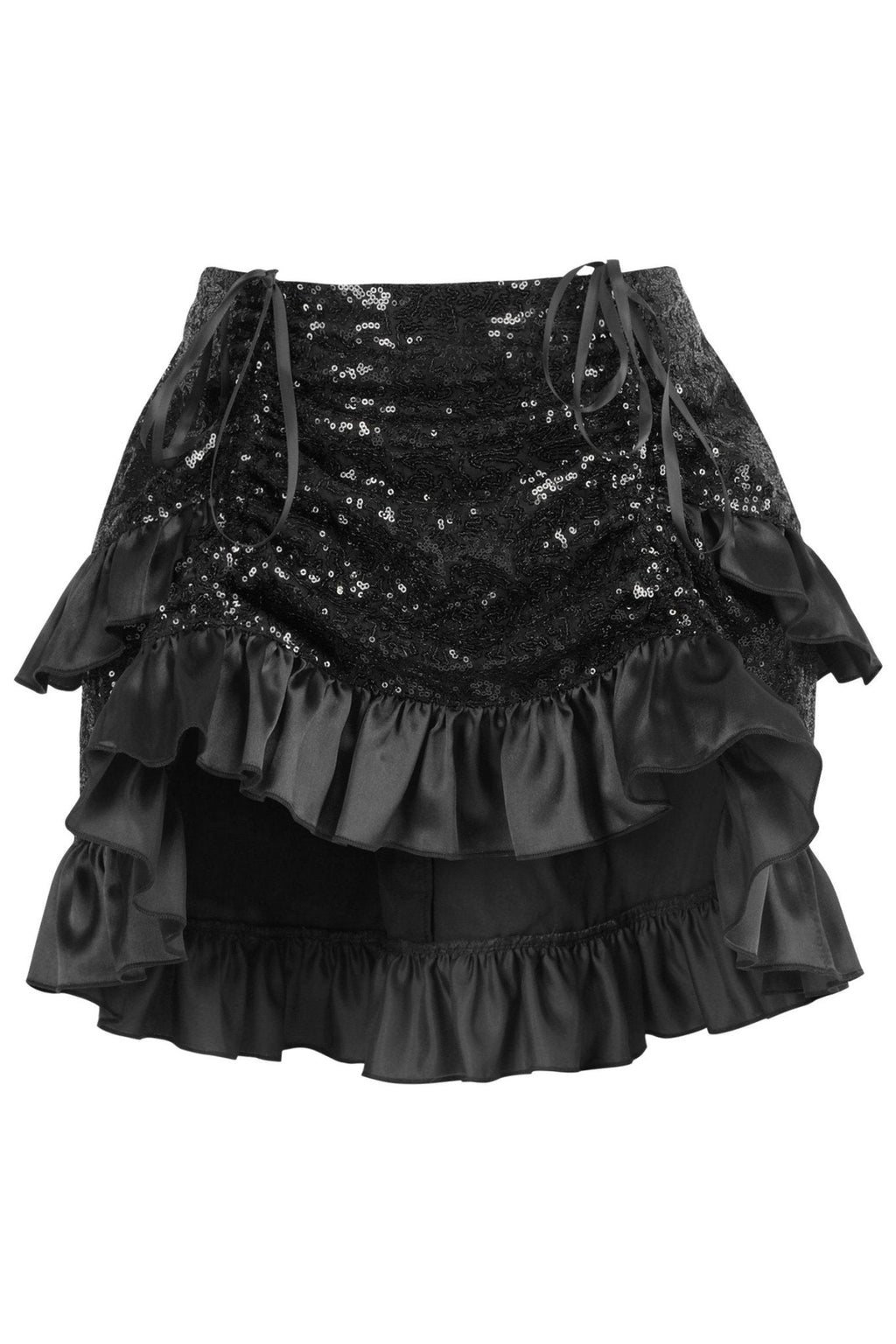 Top Drawer 4 PC Premium Black Sequin Witch Corset Costume - Daisy Corsets