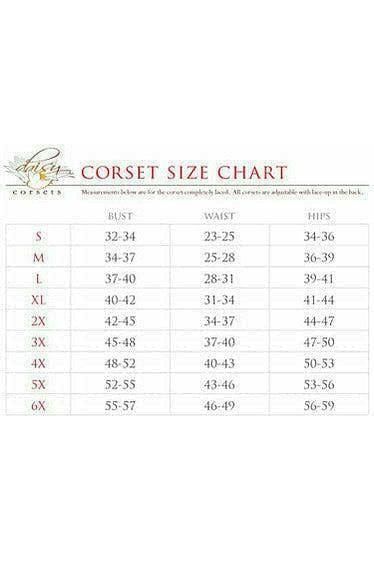 Top Drawer Black Brocade Steel Boned Corset w/Clasp Closure - Daisy Corsets