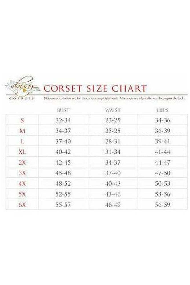 Top Drawer Black Faux Leather Double Steel Boned Curvy Cut Waist Cincher - Daisy Corsets