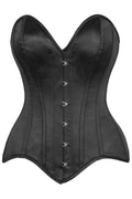 Top Drawer Black Satin Steel Boned Overbust Corset - Daisy Corsets
