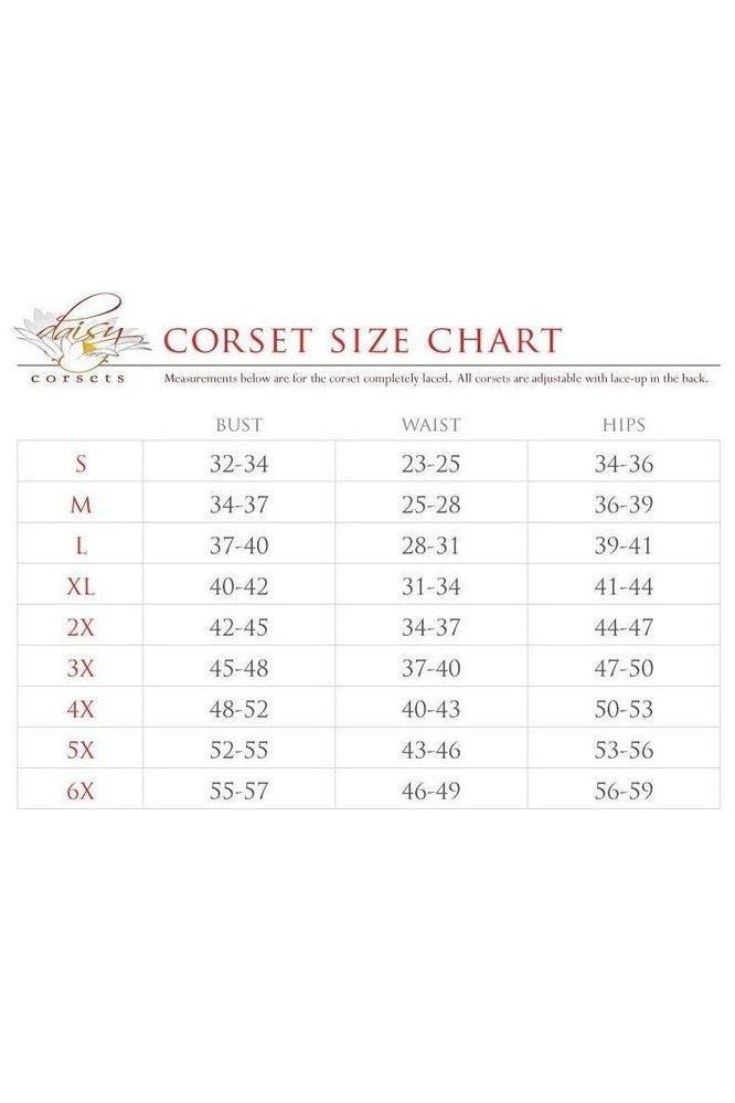 Top Drawer Black/White Steel Boned Burlesque Corset - Daisy Corsets