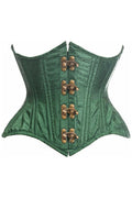 Top Drawer Double Steel Boned Green Brocade Curvy Underbust Corset - Daisy Corsets
