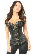 Top Drawer Faux Leather Steel Boned Corset w/Rivets