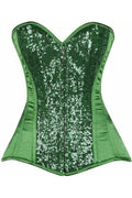 Top Drawer Green Sequin Steel Boned Corset - Daisy Corsets