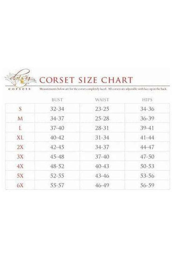 Top Drawer Lavender Holo & Black Fishnet Steel Boned Over Bust Corset - Daisy Corsets