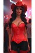 Top Drawer Red Satin Steel Boned Overbust Corset - Daisy Corsets