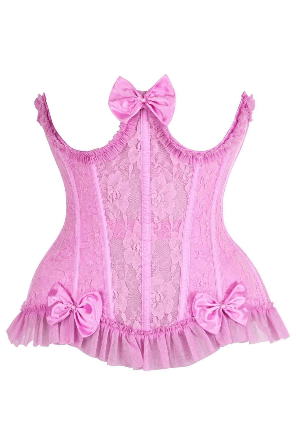 Top Drawer Steel Boned Pink Lace Underwire Burlesque Underbust Corset Cincher - Daisy Corsets