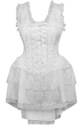 Top Drawer Steel Boned White Lace Victorian Corset Dress - Daisy Corsets