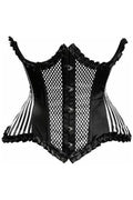 Top Drawer White Burlesque Underwire Curvy Cut Waist Cincher Corset - Daisy Corsets