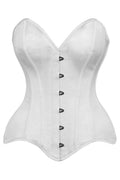 Top Drawer White Satin Steel Boned Overbust Corset - Daisy Corsets