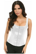 Top Drawer White Satin Steel Boned Uniforming Corset w/Straps - Daisy Corsets