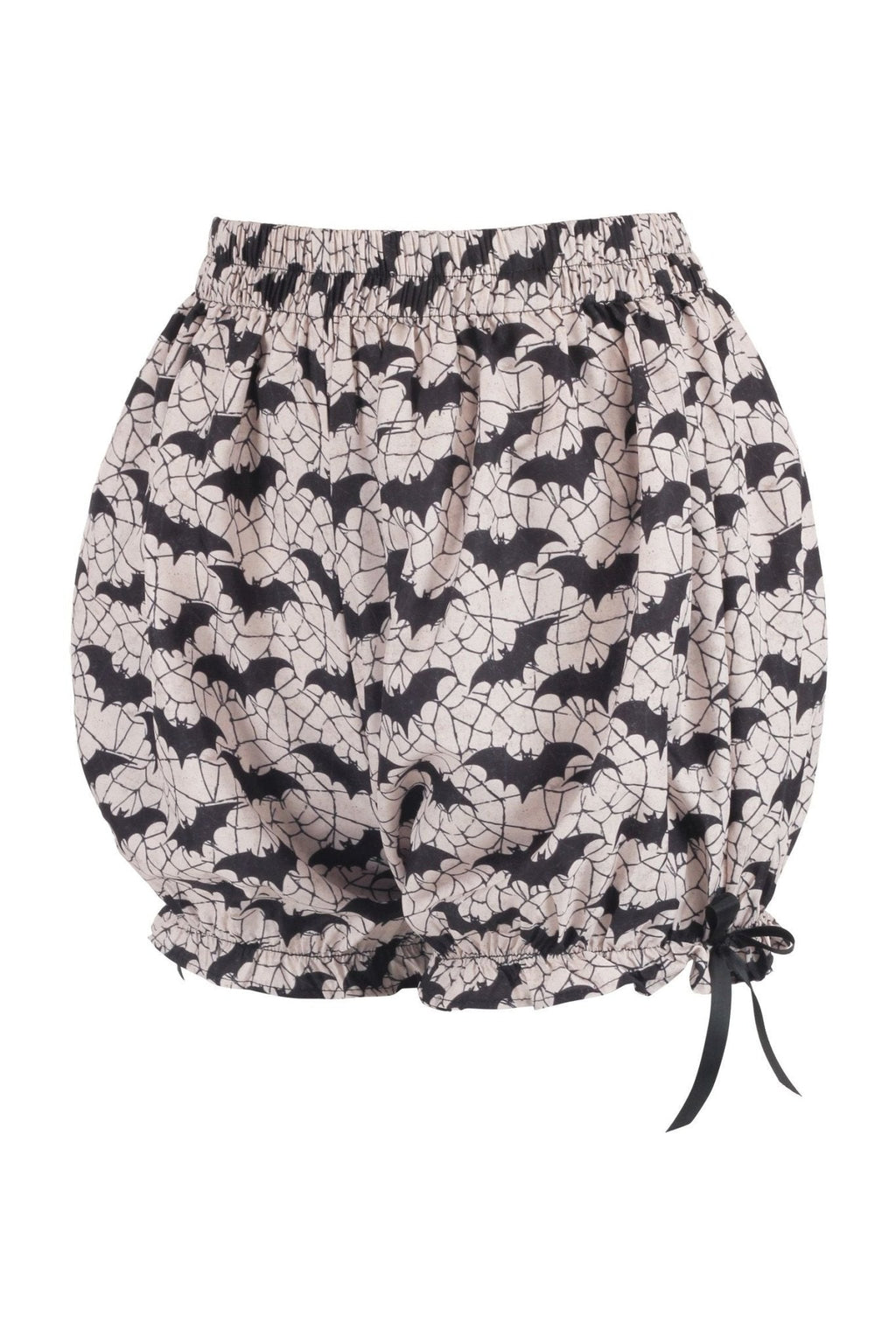 White & Black Bats Crepe Bloomers - Daisy Corsets