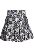White Satin w/Black Lace Overlay Lace - Up Skirt - Daisy Corsets