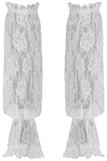 White Sheer Lace Smocked Sleeves - Daisy Corsets
